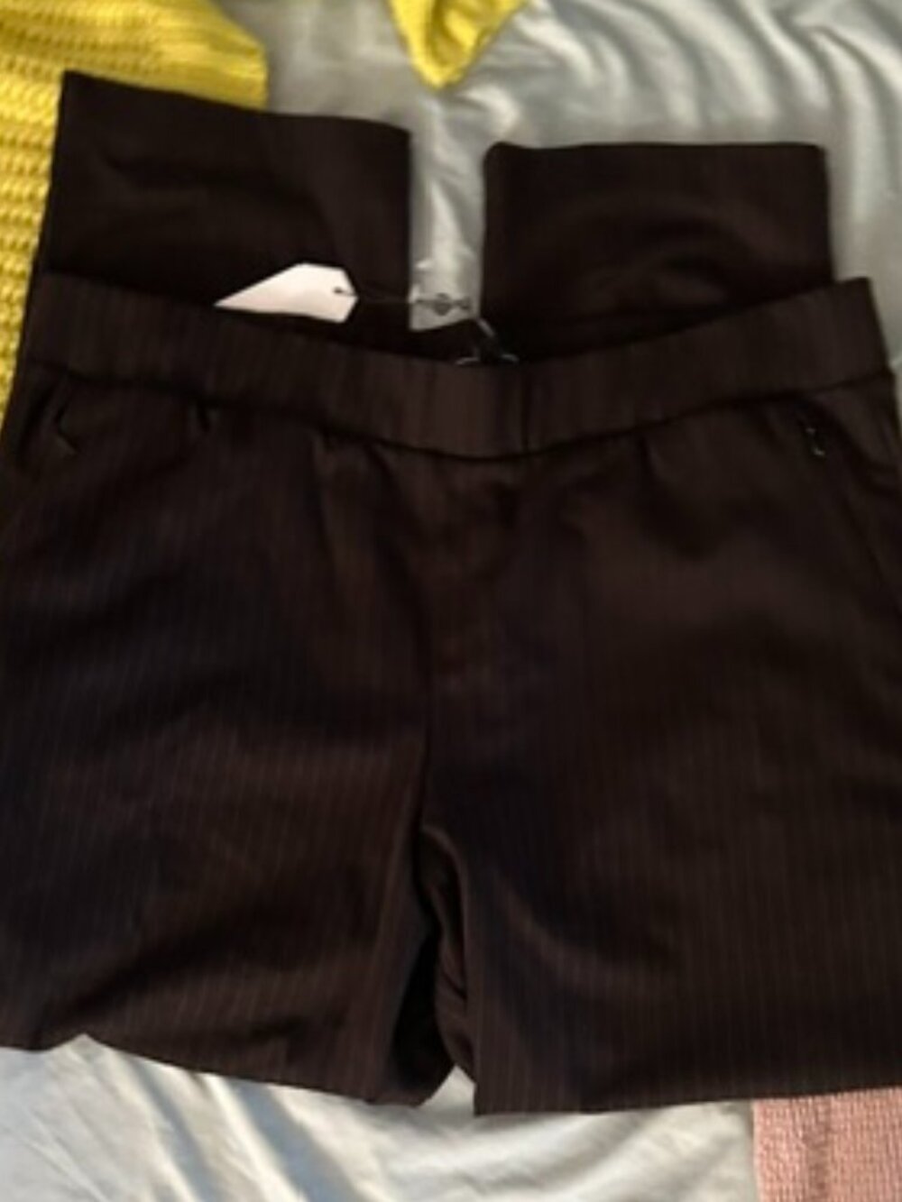NEW size medium pants womens stretch casual dress  black striped